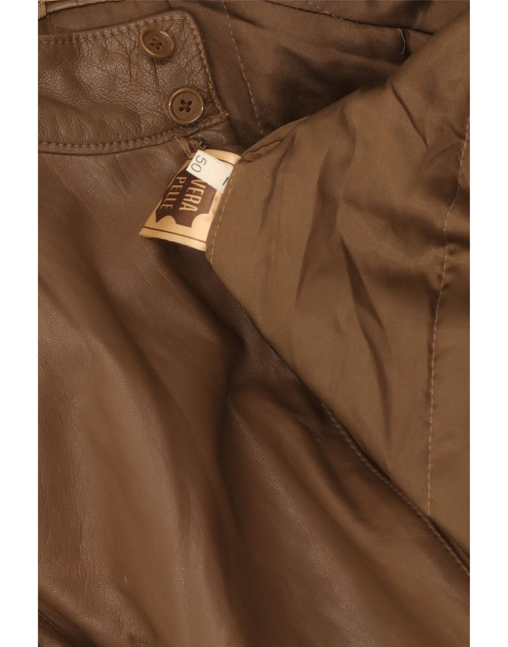 veste en cuir homme vintage IT 50 Grand cuir marron