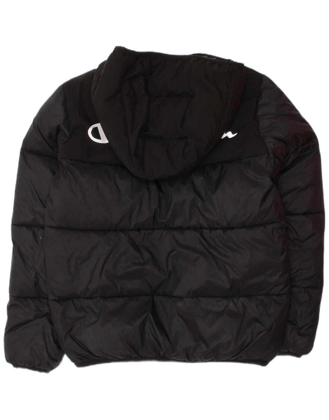 Champion Veste matelassée à capuche graphique pour garçon 9-10 ans Noir moyen