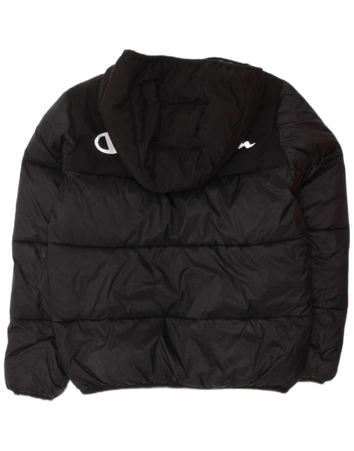 Champion Veste matelassée à capuche graphique pour garçon 9-10 ans Noir moyen
