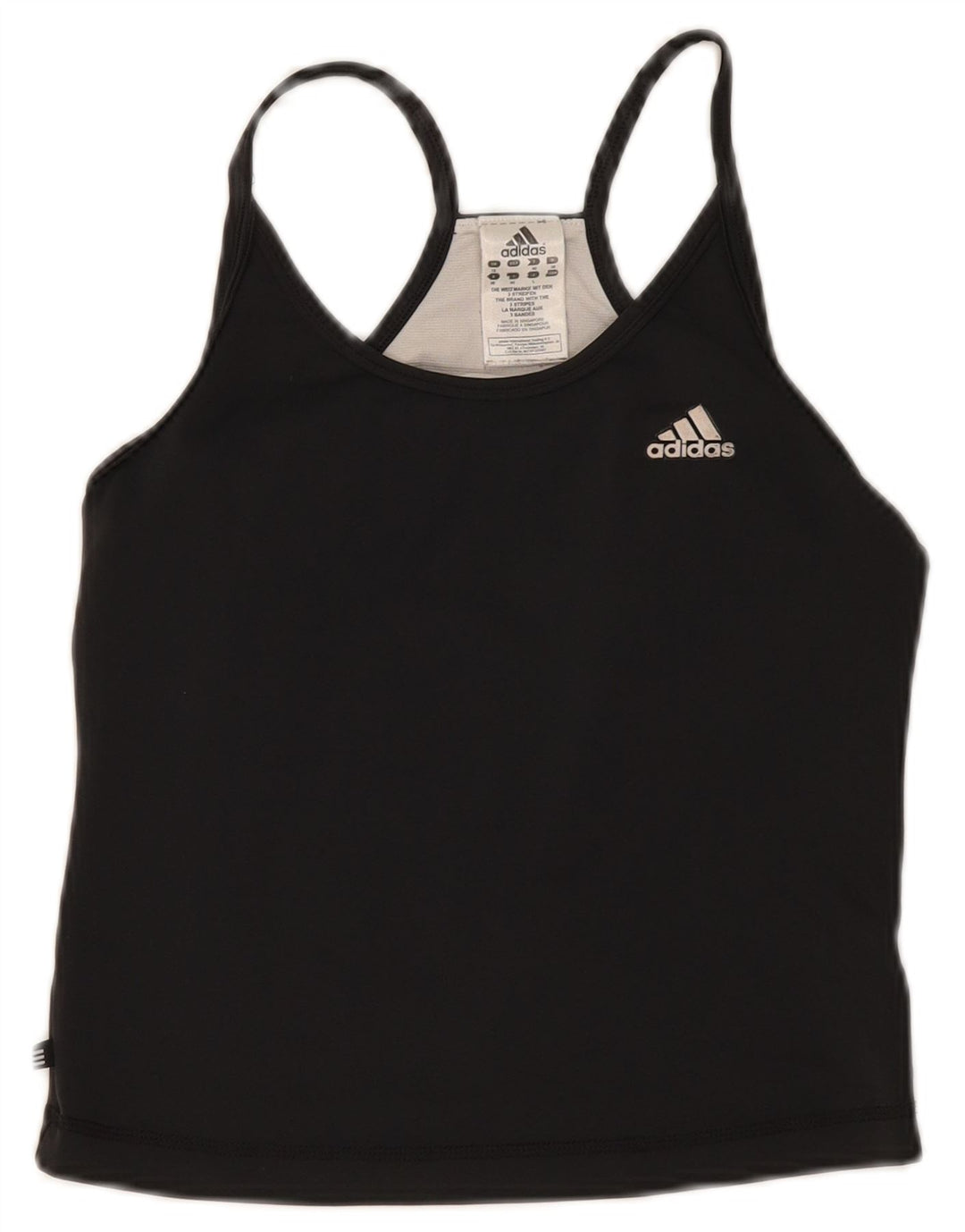 Adidas Femmes Crop Débardeur UK 12 Moyen Noir Polyester