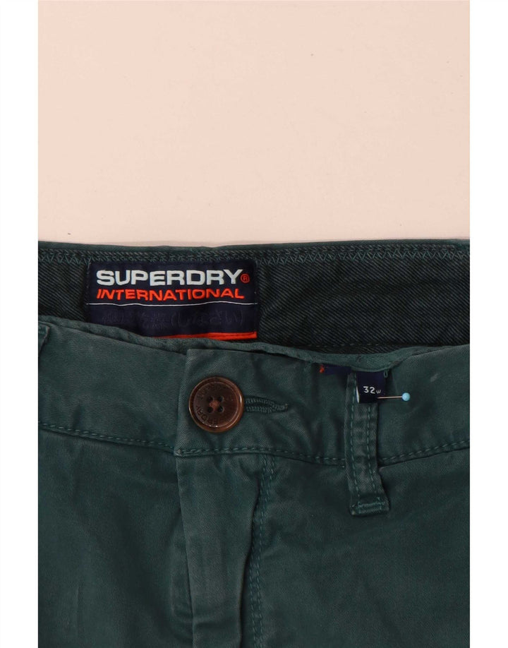 Superdry Short Chino Regular W32 Homme Vert Moyen Coton