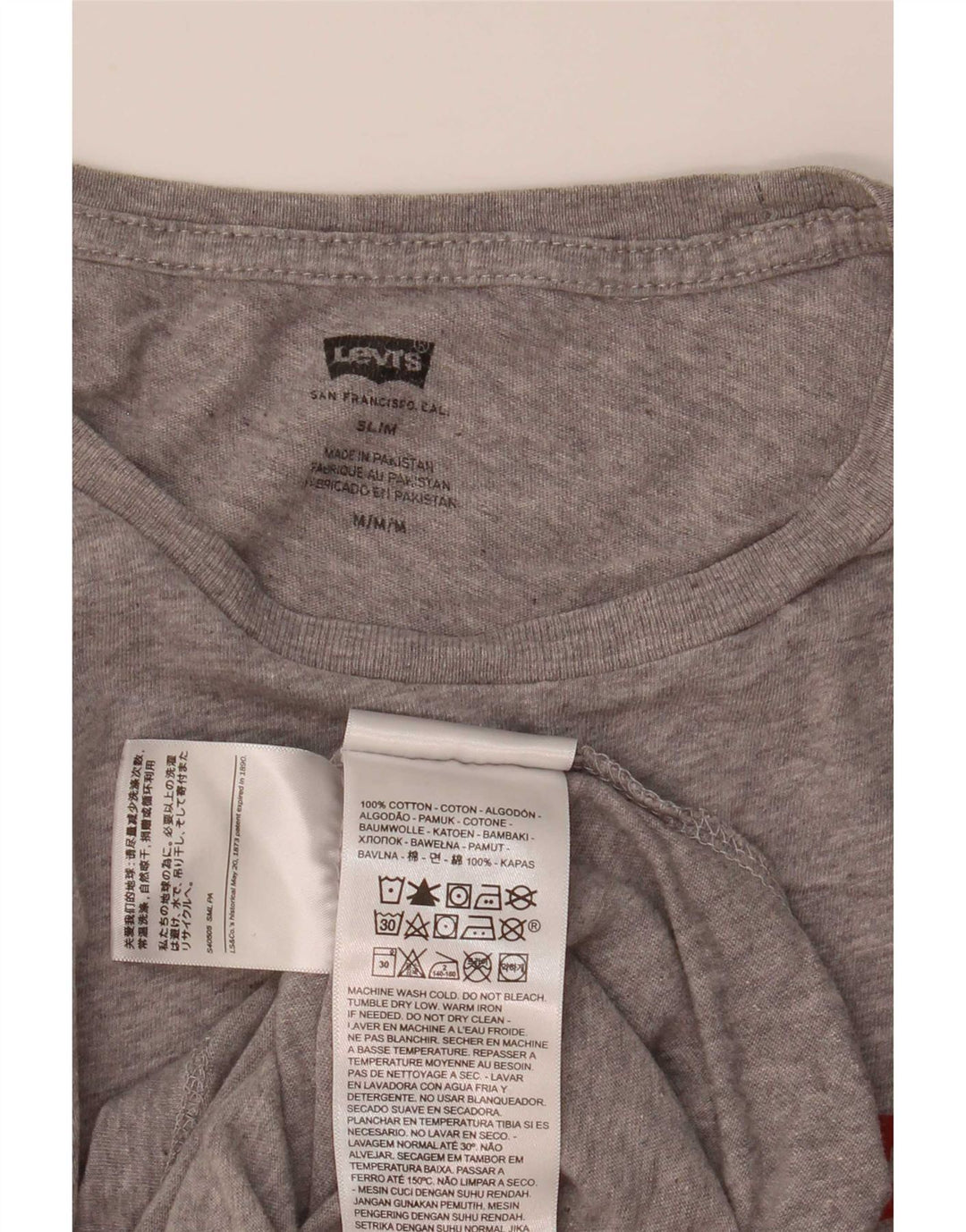 Levi's T-Shirt Slim Femme UK 12 Gris Moyen Moucheté