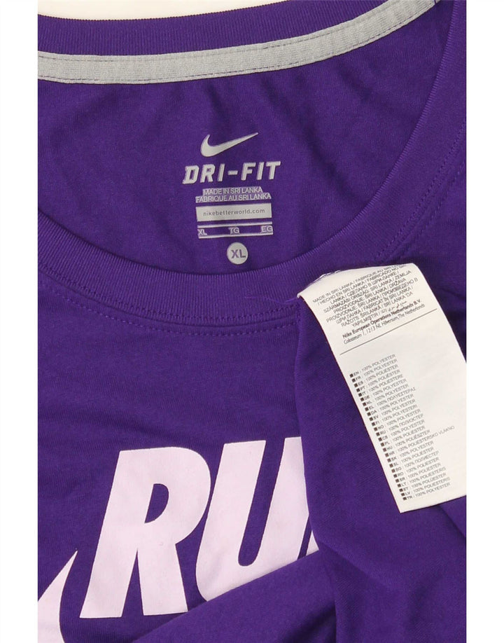 Nike Hommes Dri Fit Graphic T-Shirt Top XL Violet Polyester