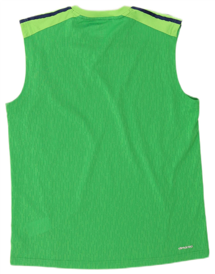 Adidas Hommes Climacool Débardeur Grand Vert Colorblock Polyester