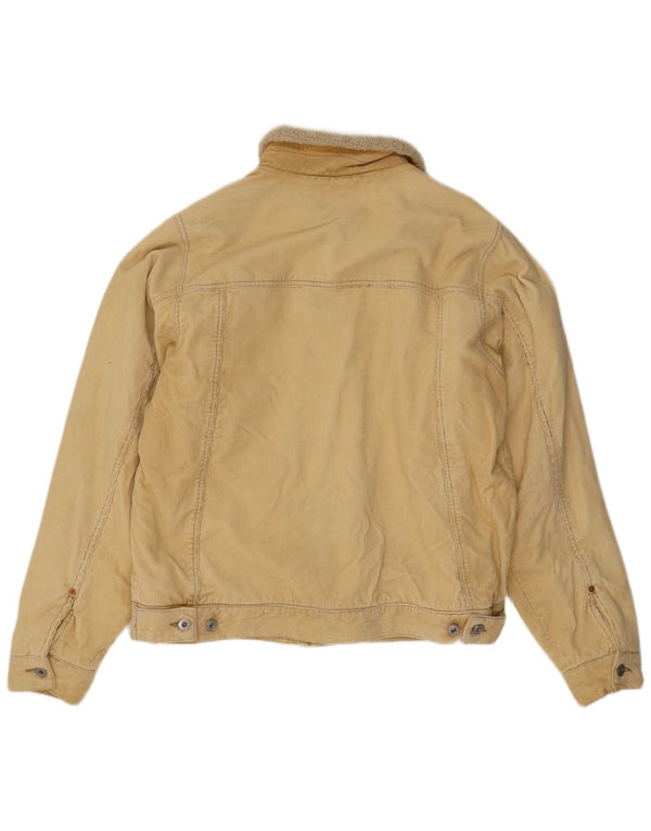 Bench Veste en velours côtelé Sherpa pour homme UK 40 Grand coton beige
