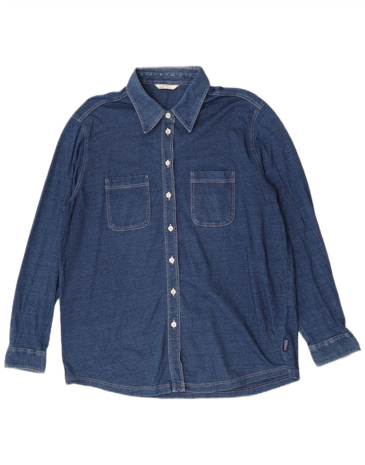Marks & Spencer Chemise Femme UK 14 Coton Bleu Marine Moyen