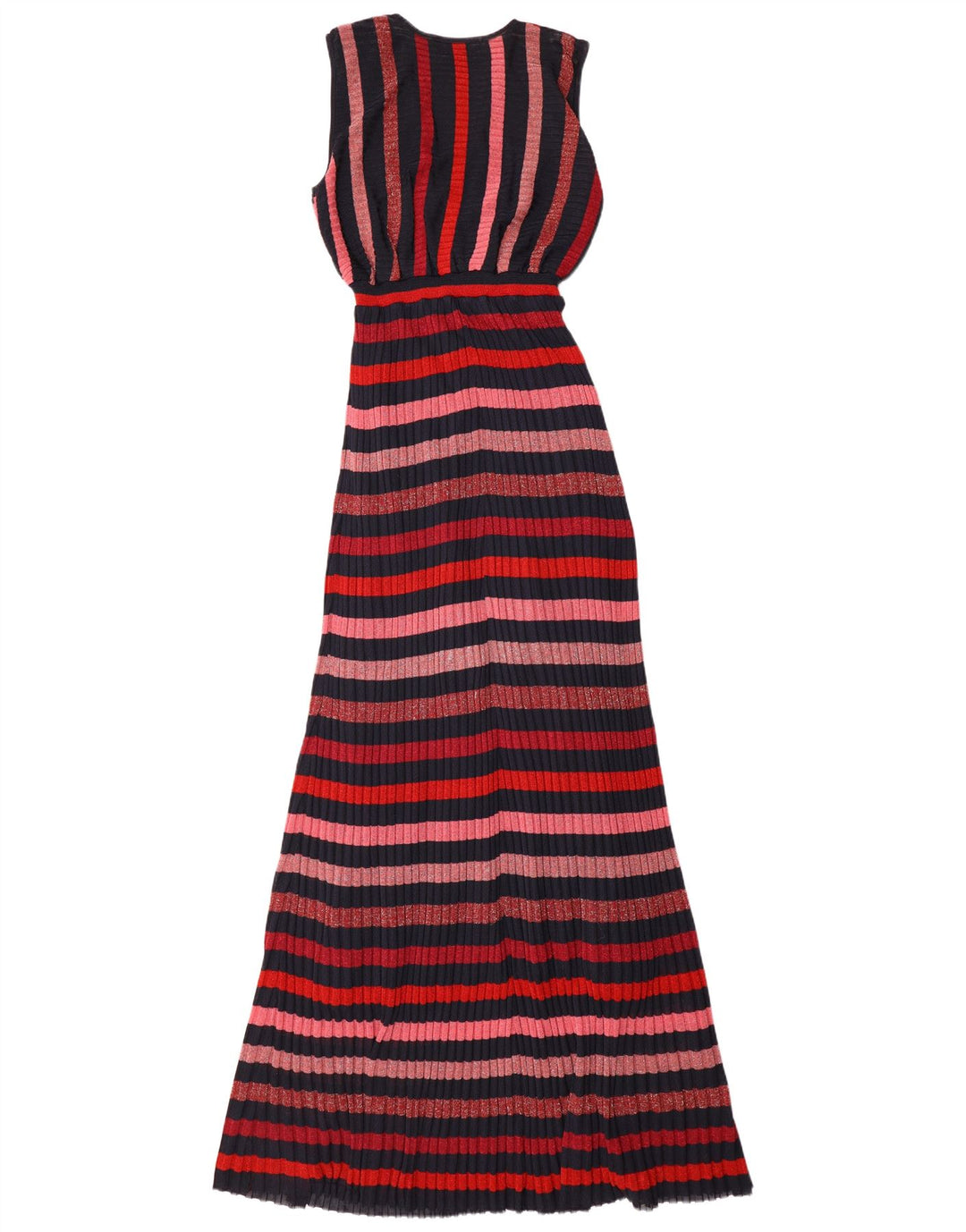 Zara Robe longue sans manches pour femme UK 12 Medium Multicolore Rayé