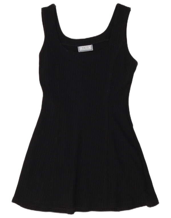 Onyx Robe trapèze sans manches pour femme UK 42 Medium Noir Polyamide