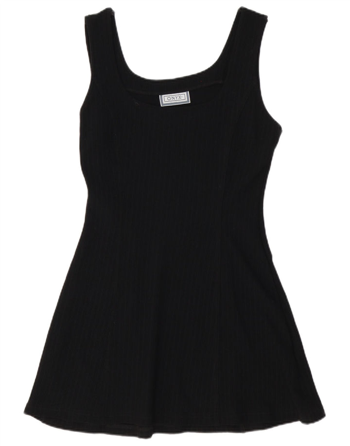 Onyx Robe trapèze sans manches pour femme UK 42 Medium Noir Polyamide