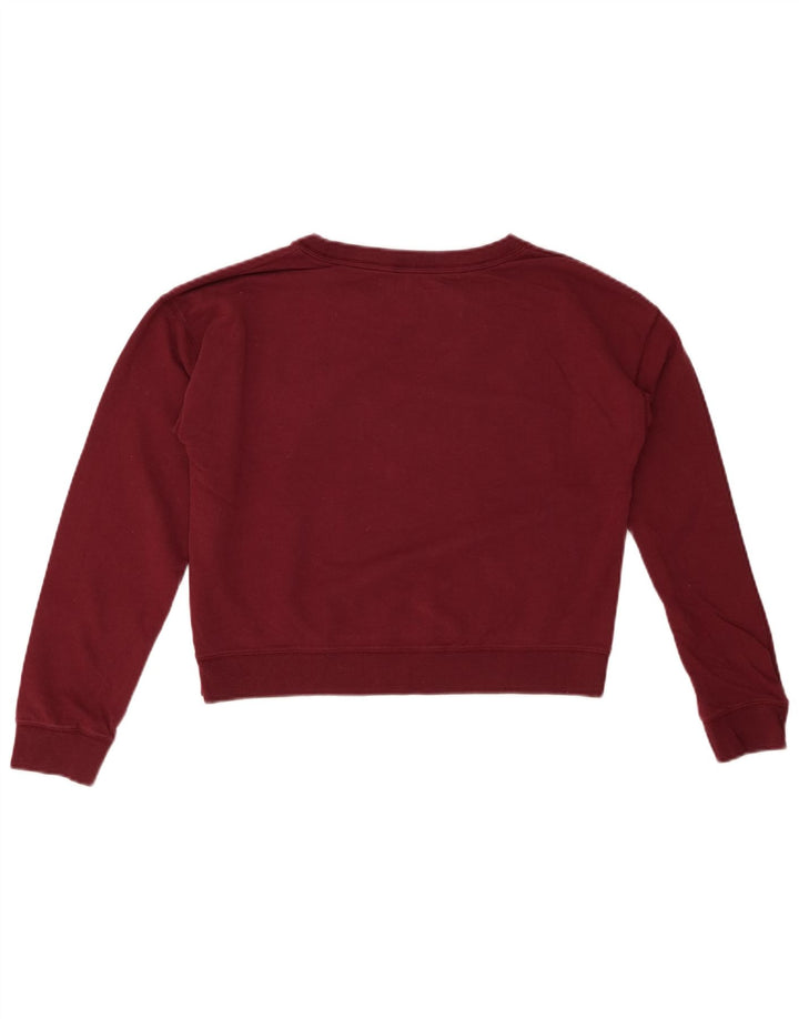 JACK WILLS Sweat-shirt court surdimensionné pour femme UK 8 Small Maroon