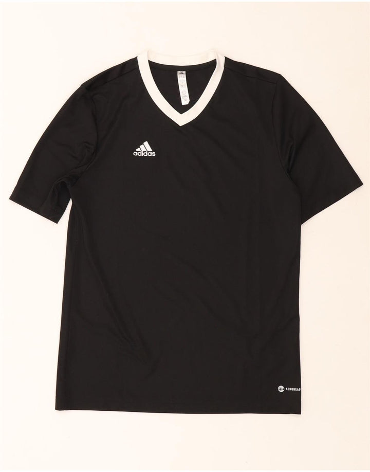 ADIDAS Filles Aeroready T-Shirt Top 15-16 ans Noir Colourblock Polyester