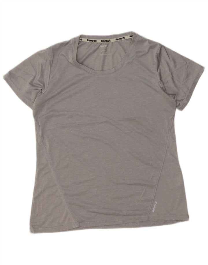 REEBOK T-Shirt Femme UK 16 Large Gris Polyester