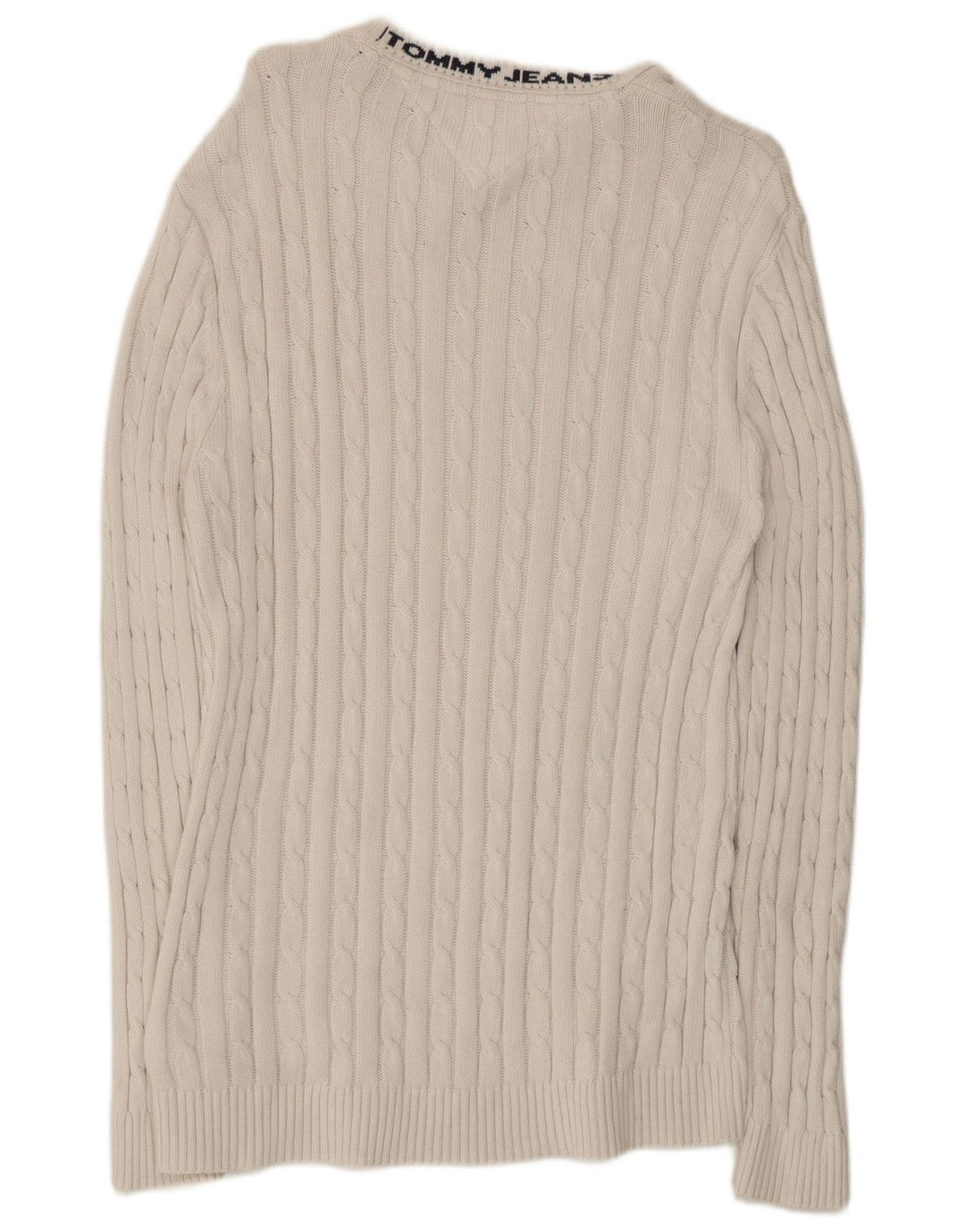 Tommy Hilfiger Pull à col rond pour homme en coton blanc moyen