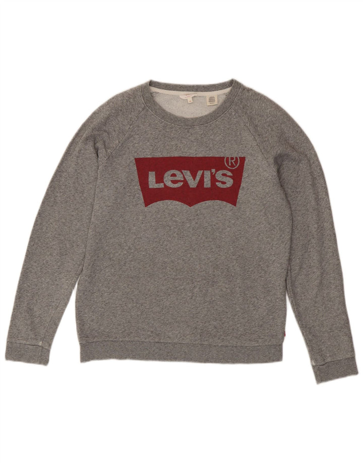 Levi's Sweat-shirt oversize graphique pour femme UK 6 XS Gris moucheté