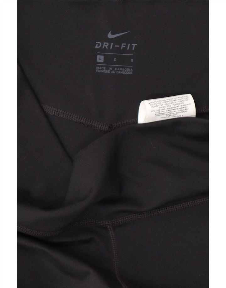 NIKE Legging Capri Dri Fit pour femme UK 14 Large Noir Polyester