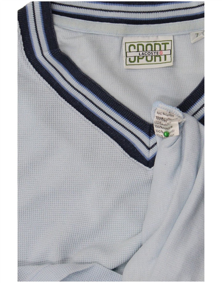 LACOSTE T-Shirt Homme Top Taille 7 2XL Bleu Coton