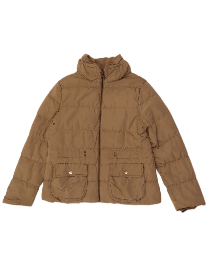 Zara Veste matelassée pour femme UK 18 XL Beige Polyester