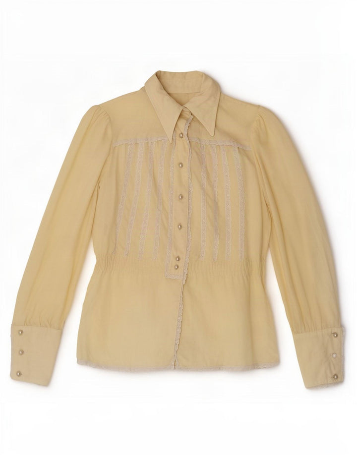 Chemisier chemise femme vintage IT 44 jaune moyen