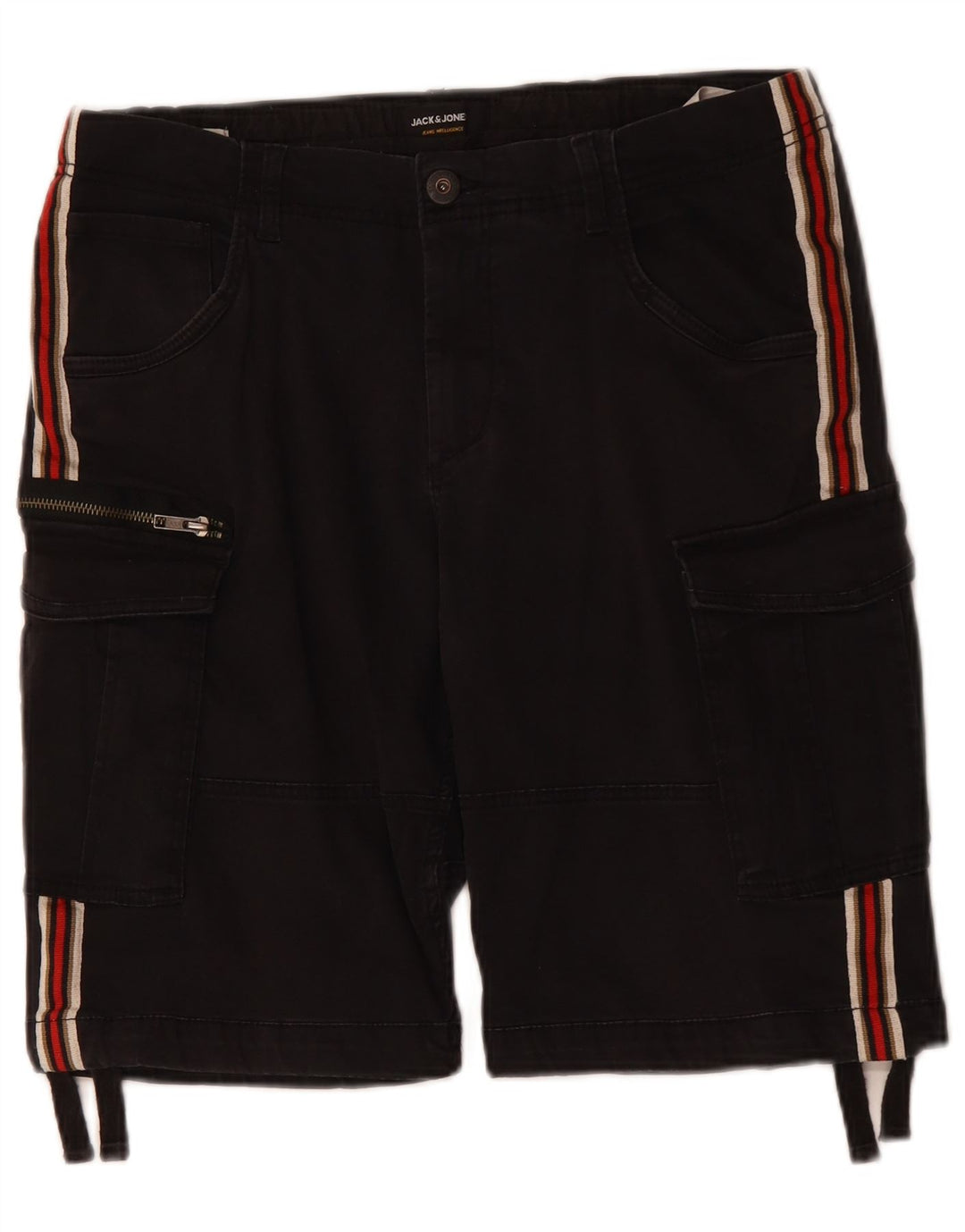 JACK & JONES Short Cargo Coupe Confort Homme Moyen W30 Noir Coton