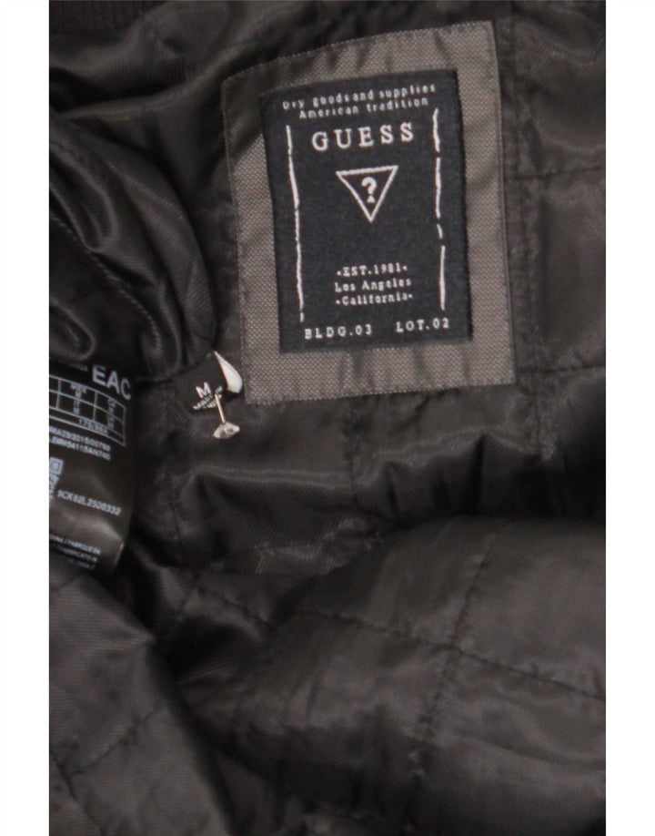 Guess Veste Bomber Homme UK 38 Moyen Noir Polyester