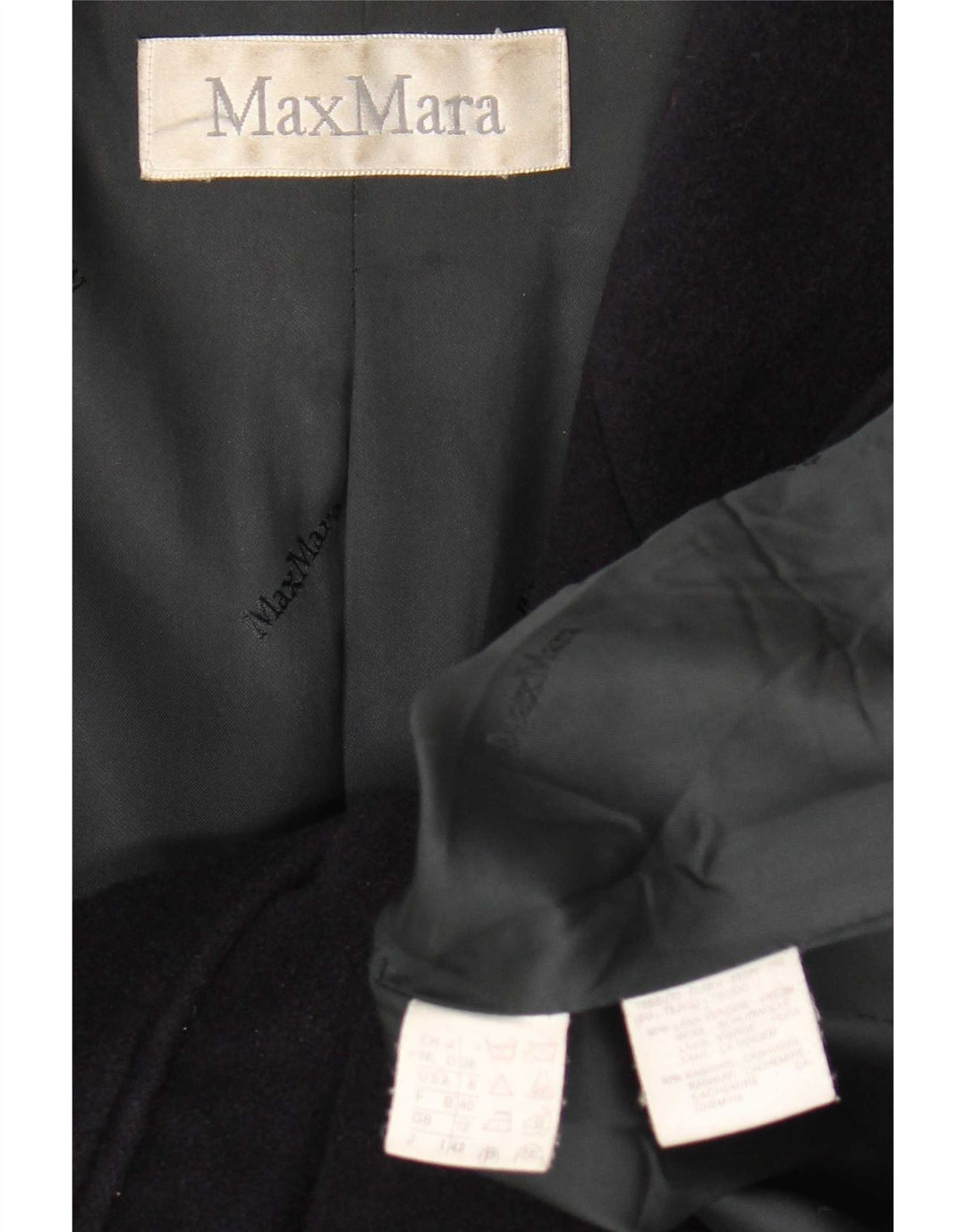 Max Mara Manteau croisé surdimensionné pour femme UK 12 Laine bleu marine moyen