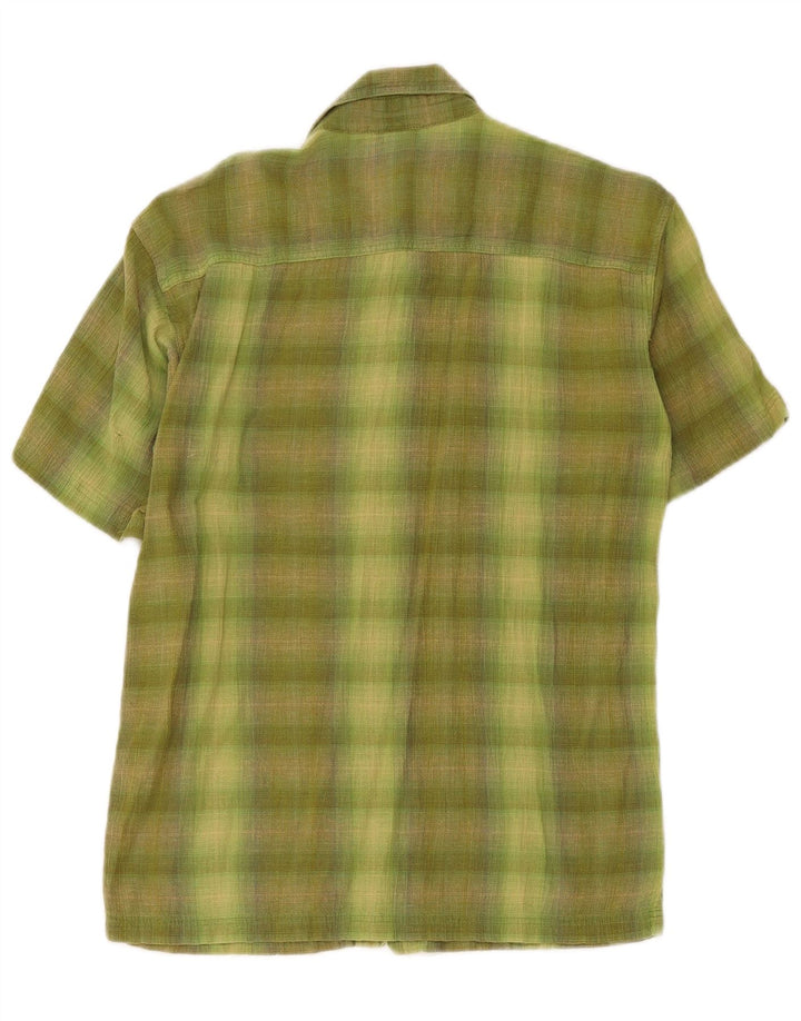 Patagonia Chemise à manches courtes pour hommes en coton à petits carreaux verts