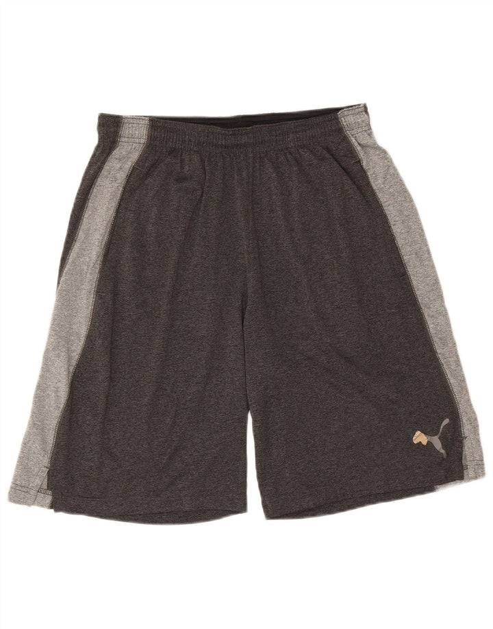 PUMA Short de Sport Homme Gris Moyen Colourblock