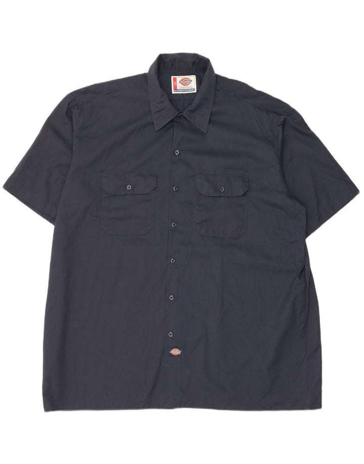 DICKIES Chemise à Manches Courtes Homme 2XL Bleu Marine Polyester