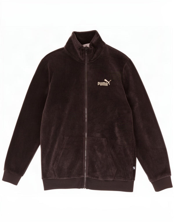 Puma Veste de survêtement en velours pour femme UK 14 Medium Noir Coton