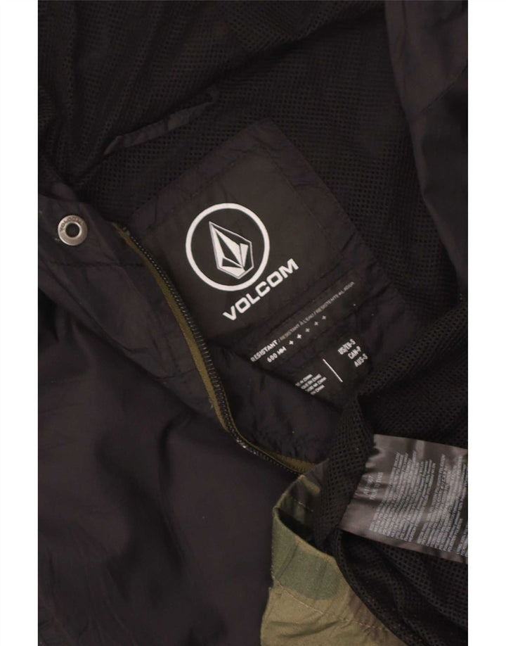 Volcom Veste de pluie à capuche pour homme UK 36 Small Noir Camouflage Nylon
