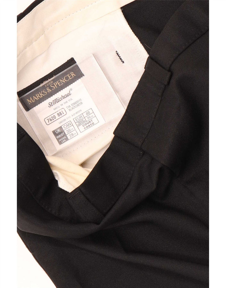 Marks & Spencer Pantalon Chino Droit Homme W38 L29 Noir Polyester