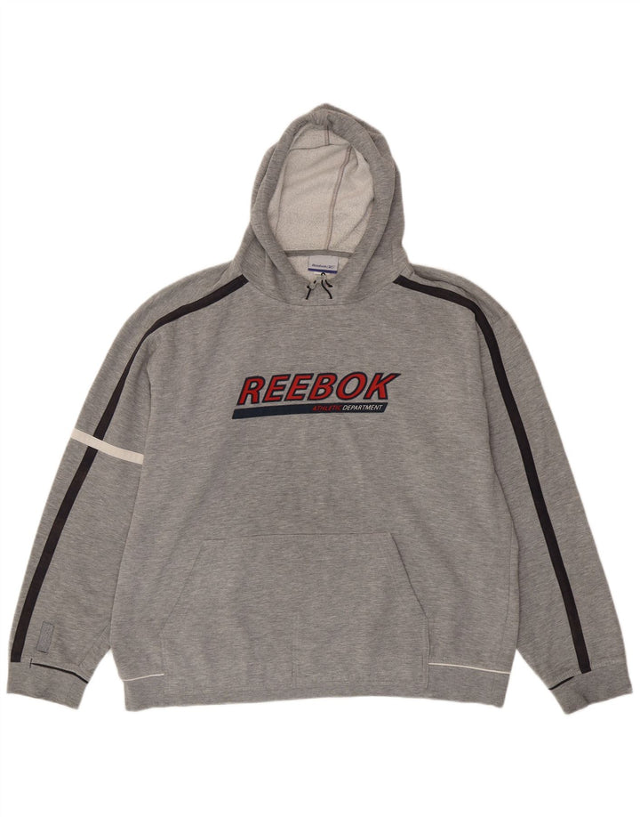 Reebok Pull à capuche Graphic Homme XL Gris Moucheté Polyester