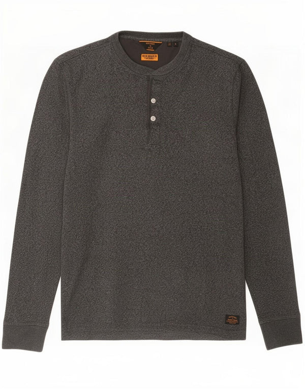 Superdry Haut à manches longues pour homme en coton gris petit
