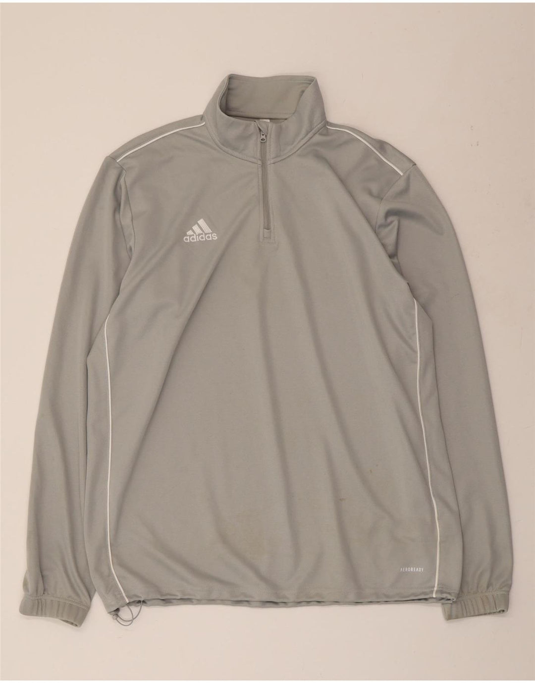 ADIDAS Hommes Aeroready Zip Neck Pull Survêtement Top XL Gris Polyester