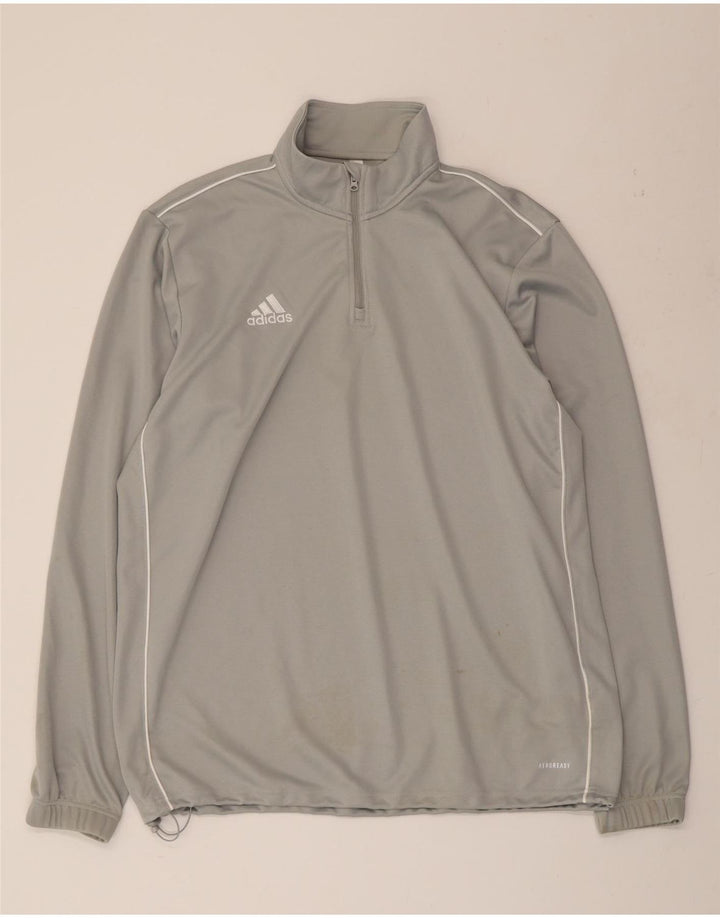 ADIDAS Hommes Aeroready Zip Neck Pull Survêtement Top XL Gris Polyester