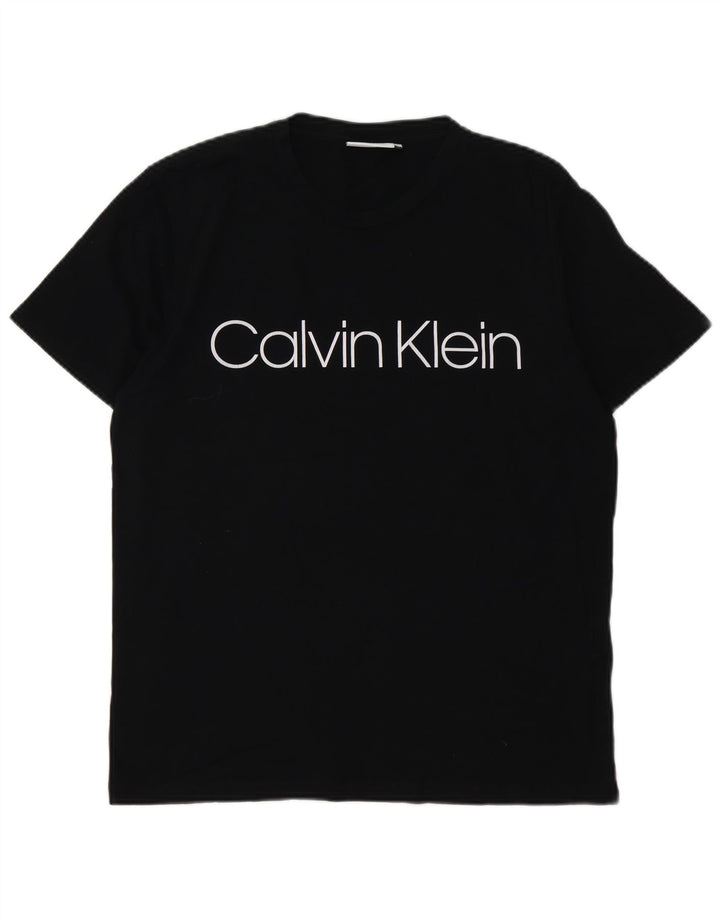 CALVIN KLEIN T-Shirt Graphique Homme Noir Moyen Coton