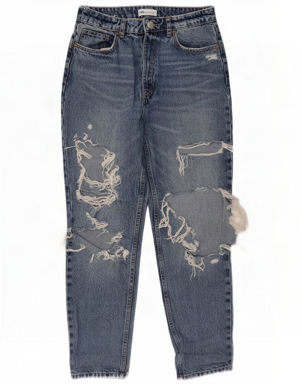 Zara Jean fuselé en détresse pour femme EU 38 Small W28 L27 Bleu