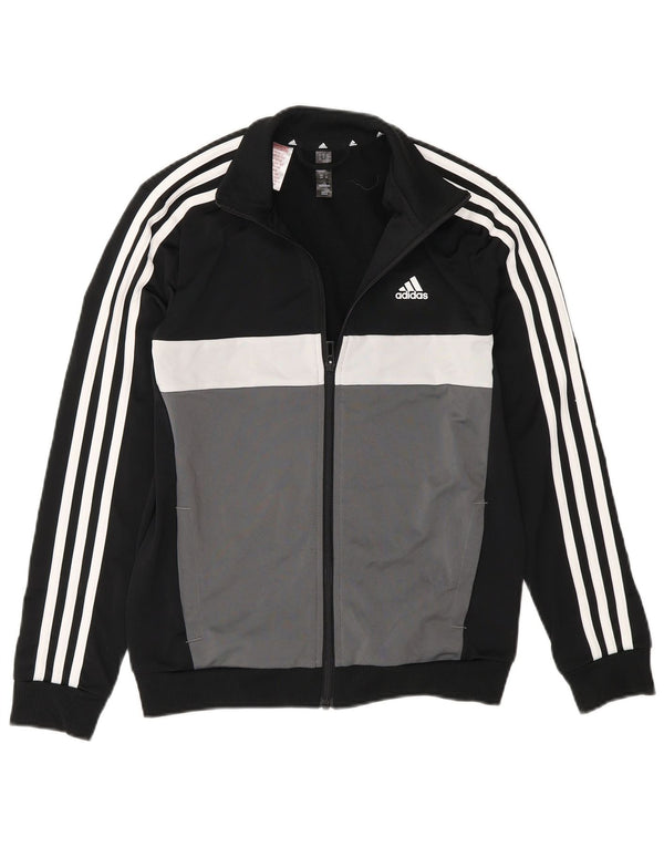 Adidas Veste de survêtement pour garçon 11-12 ans Noir Colorblock Polyester
