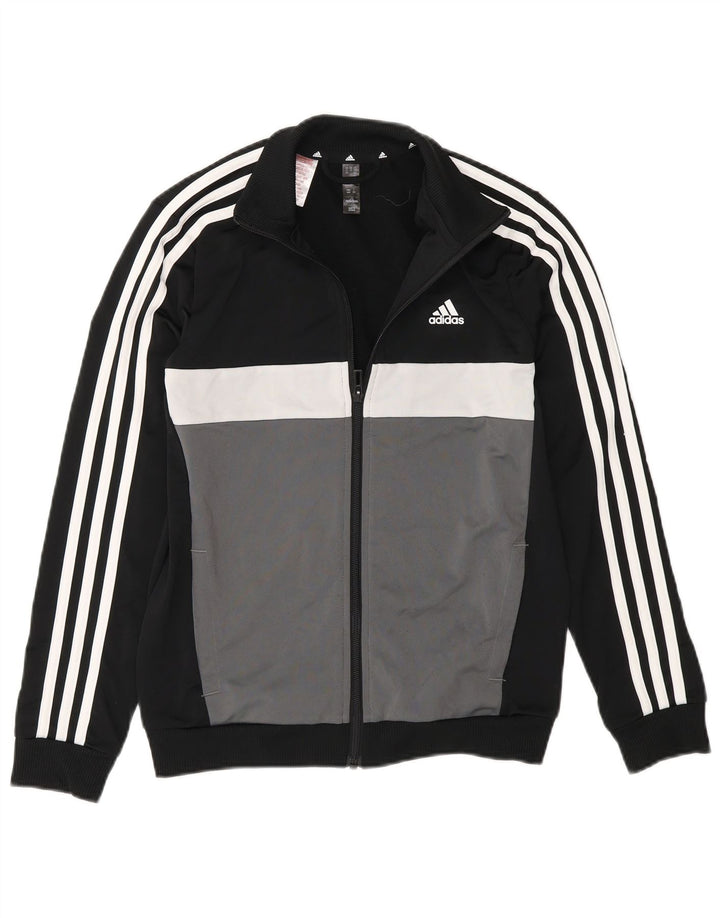 Adidas Veste de survêtement pour garçon 11-12 ans Noir Colorblock Polyester