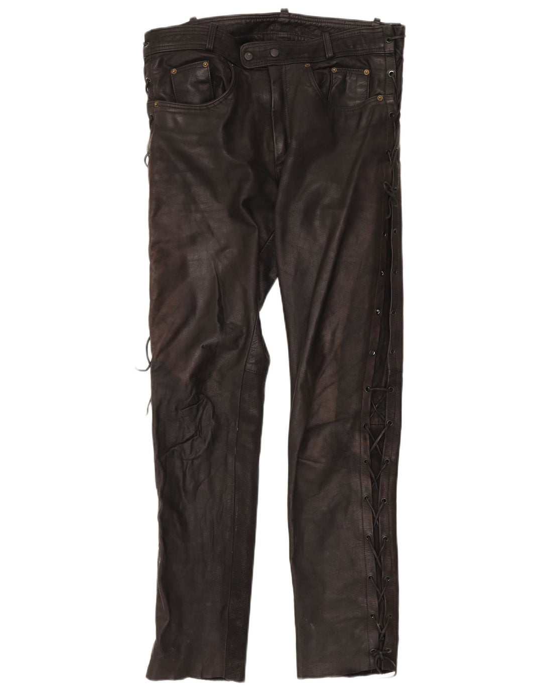 Pantalon en cuir homme vintage W36 L34 Noir