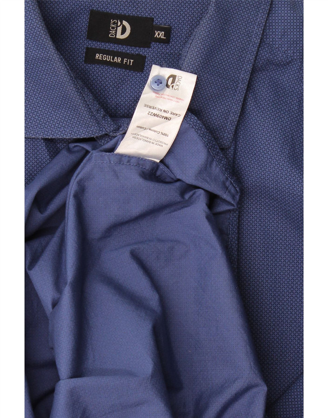 Dack's Chemise coupe classique pour homme 2XL en coton géométrique bleu marine