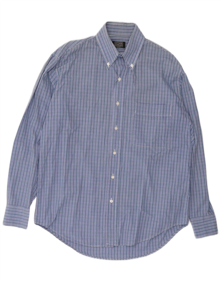 LUCIANO SOPRANI Chemise Homme Grand Carreau Bleu