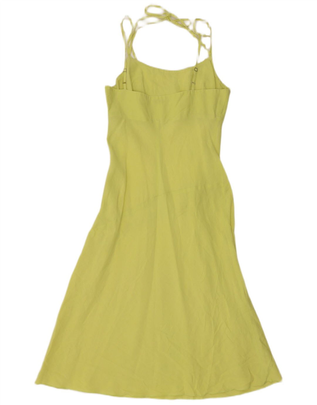 Benetton Robe d'été régulière pour femme UK 12 Jaune moyen