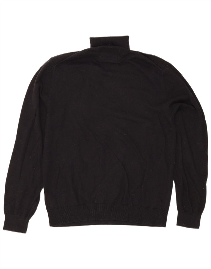 Jack Wills Pull col roulé pour homme en coton noir Taille L