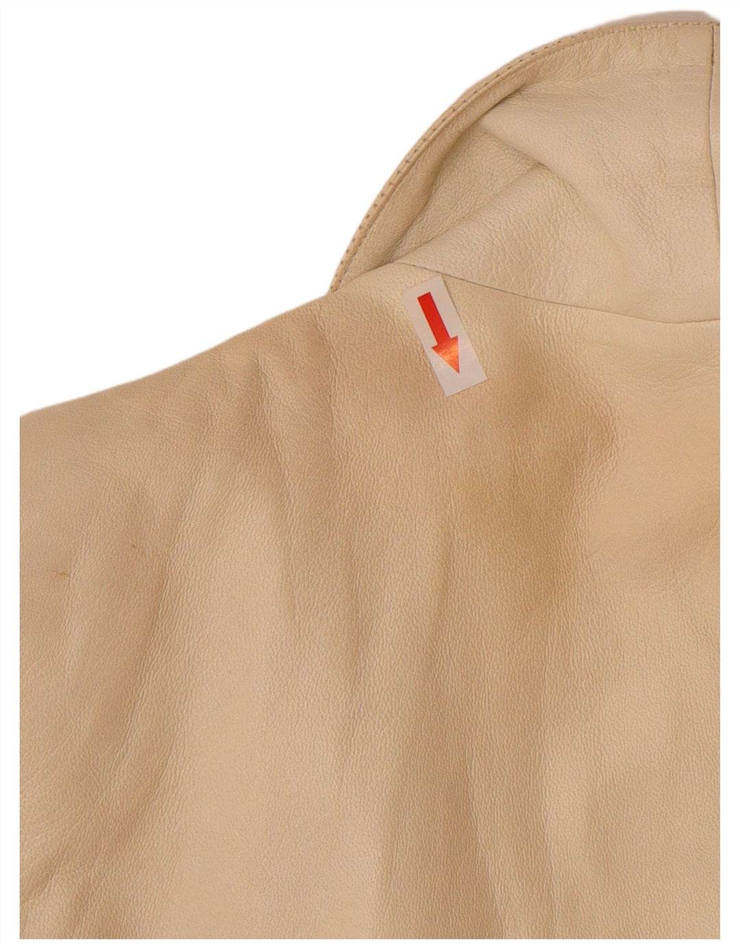 veste blazer en cuir double boutonnage vintage femme UK 12 Beige moyen