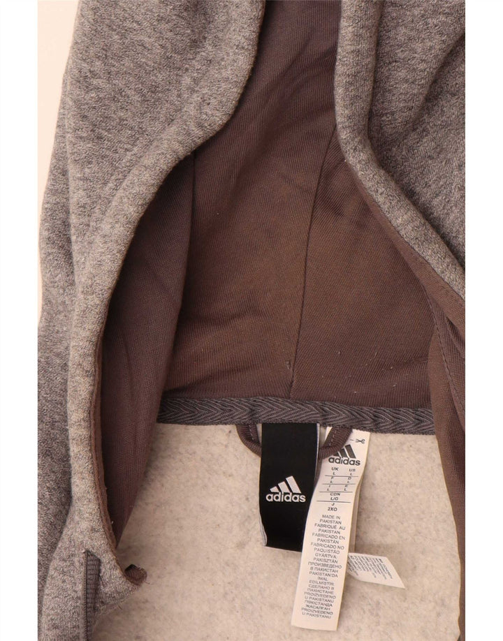 Adidas Pull à capuche zippé pour homme Grand coton gris