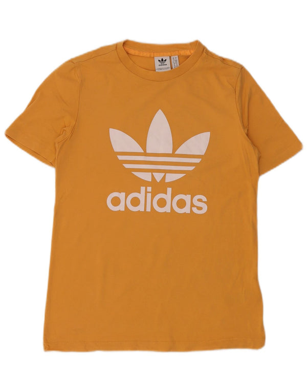 Adidas T-shirt graphique pour femme UK 10 Petit coton jaune