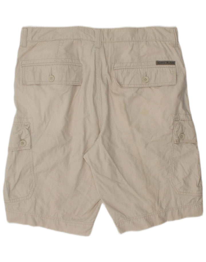 Calvin Klein Short cargo pour homme W34 Grand coton beige