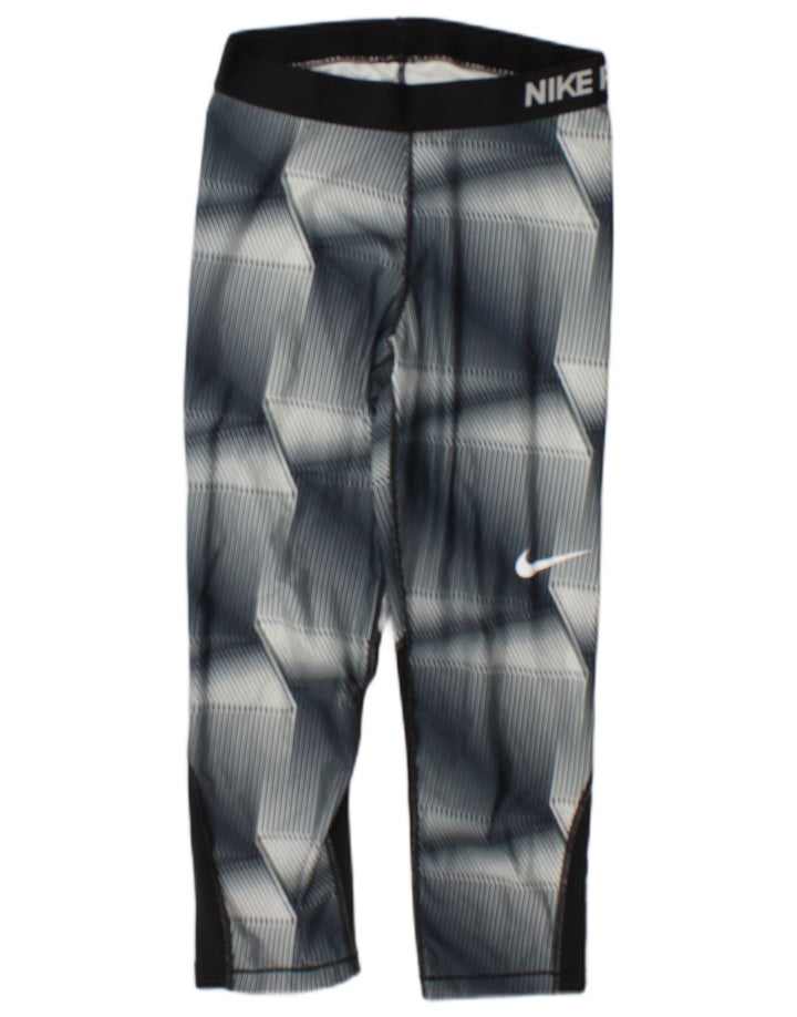 Nike Legging Capri Dri Fit pour femme UK 12 Polyester géométrique gris moyen