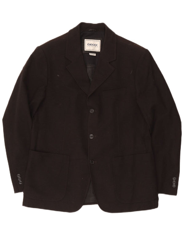 Geox Veste Blazer Respira 3 Boutons Homme UK 42 XL Laine Noir